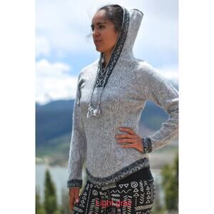 Tejidos Parillo Peru Alpaca Hoodie Sweater Brown Womens S/M